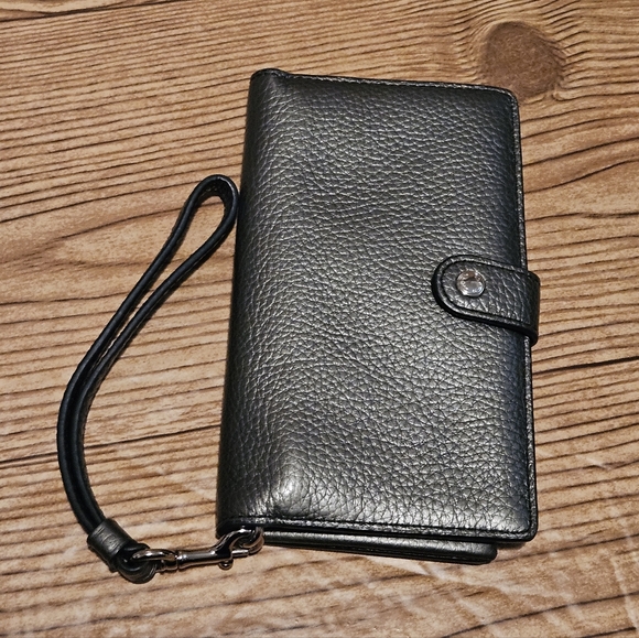 Coach Pebbled Leather Wallet Grey - Picture 2 of 10